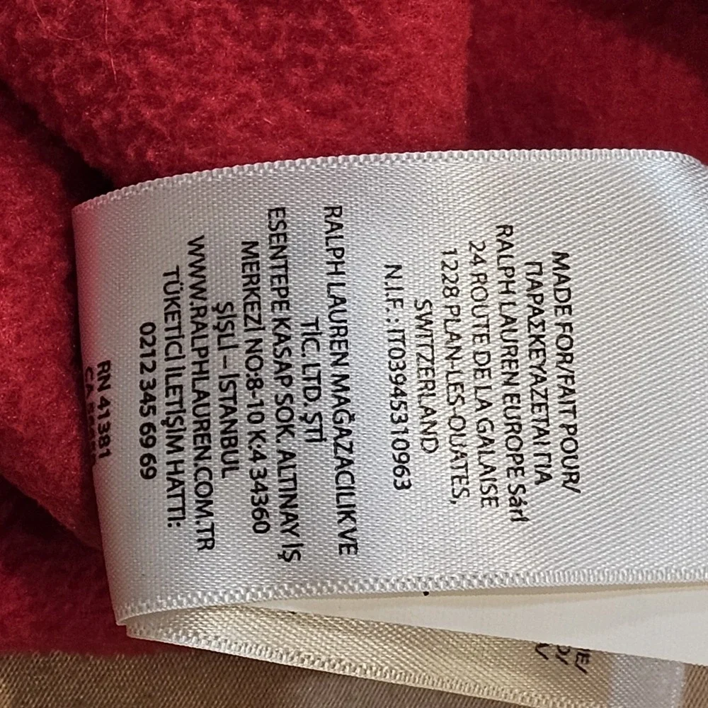 Polo Ralph Lauren Red Fleece Mens S‎ Sweater Mockneck Pullover 1/4 Snap Pockets
